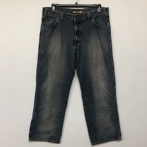 Mavi Men Max Wide Full Zip Fly Jeans Size 38X30 Blue Denim Relaxed Fit M064 -24